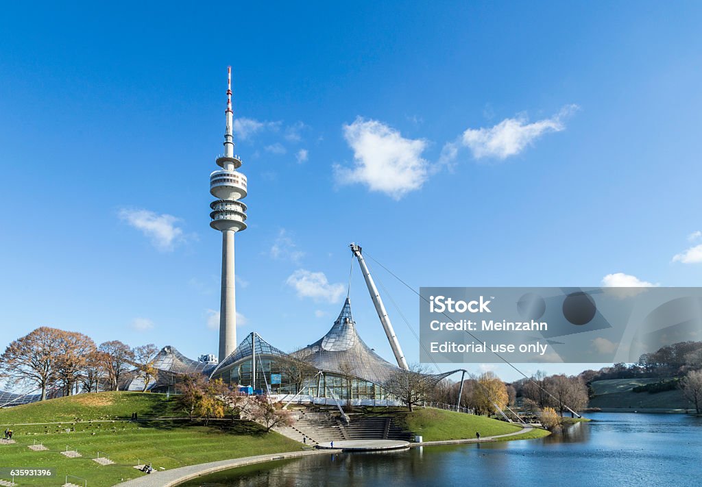 Stadionturm des Olympiaparks in München - Lizenzfrei München Stock-Foto