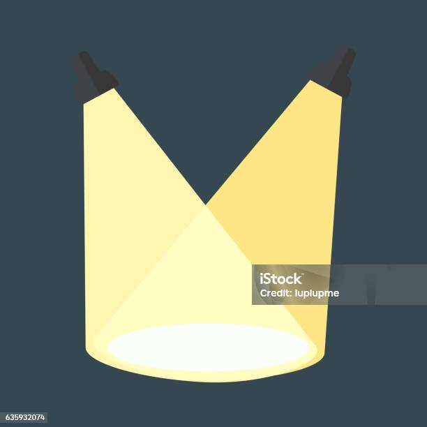 Vector Scene Light Stock Illustration - Download Image Now - Spot Lit, Spotlight, Floodlight