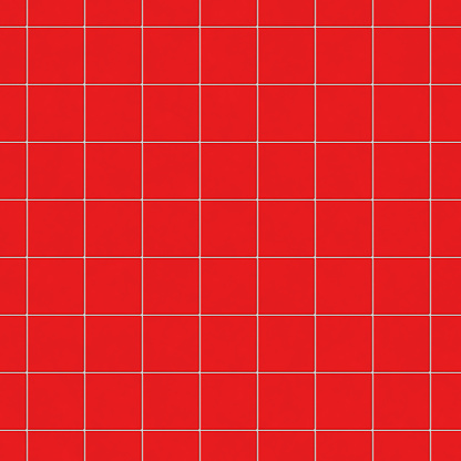 Digitally created non-realistic seamless square red tile pattern.
