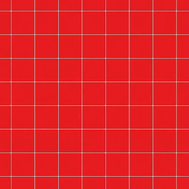 padrão digital não realista de azulejo vermelho sem emenda - red tile - fotografias e filmes do acervo