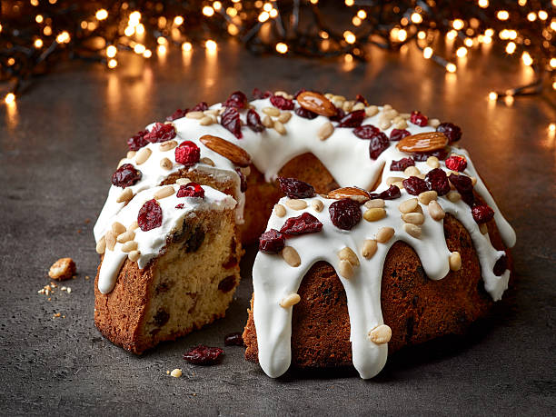 istock Christmas cake with dried berries and nuts 635933908