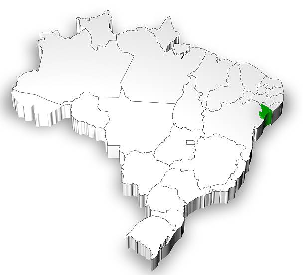 istock Brazilian map with states separated 635935066