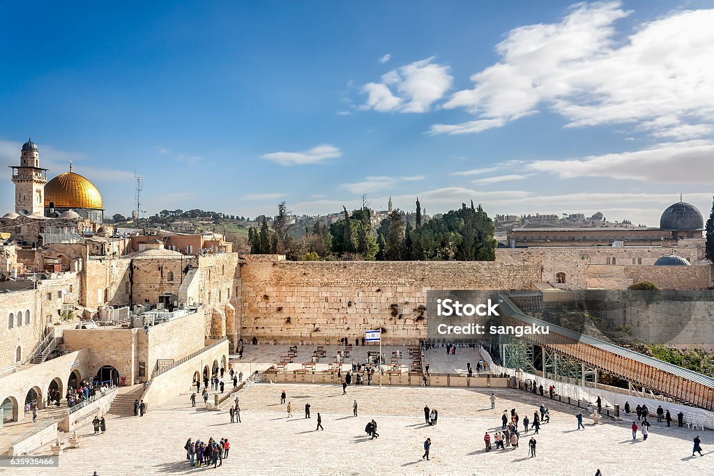 Jeruzsálem - Siránkozó fal és Templom-hegy - Jogdíjmentes Siratófal témájú stock fotó