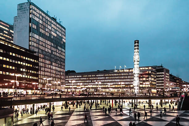 Night at Sergel's Square (Sergels Torg) in Stockholm, Sweden Night photo at Sergel's Square (Sergels Torg) in Stockholm, Sweden stockholm photos stock pictures, royalty-free photos & images