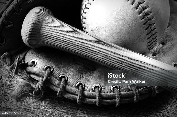 Old Baseball And Bat Stock Photo - Download Image Now - Baseball - Ball, Baseball - Sport, Backgrounds