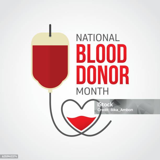 National Blood Donor Month Stock Illustration - Download Image Now - Blood, Charitable Donation, Charity and Relief Work