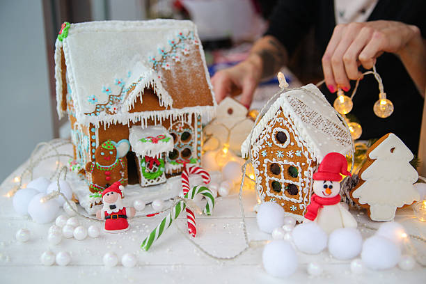 istock Variation of Christmas stollen with cookies 635942458