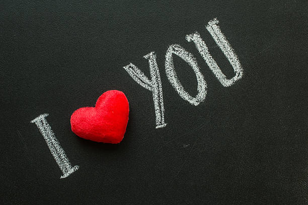 I Love You. Handwritten message on a chalkboard