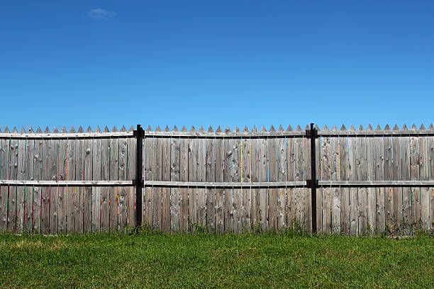 Wooden fence. stock photo