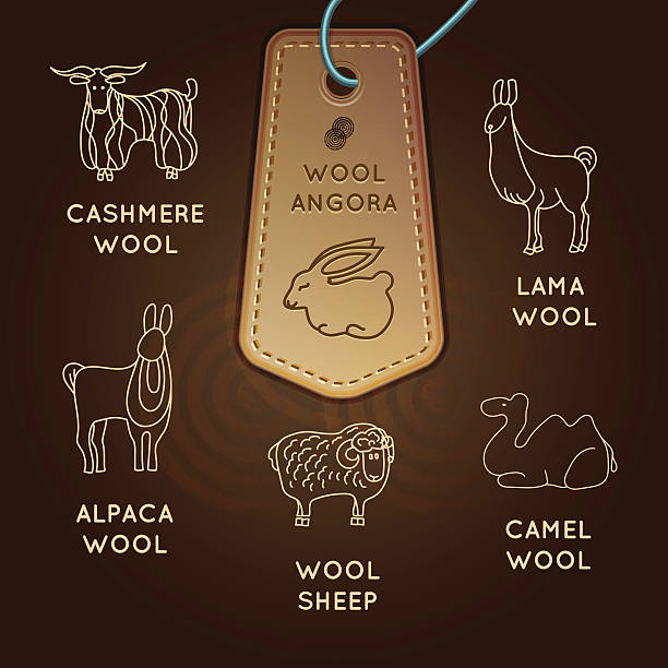 kolekcja etykiet wełna - angora wool stock illustrations