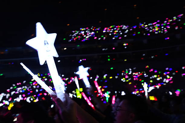 istock Defocused entertainment concert lighting on stage 635951632
