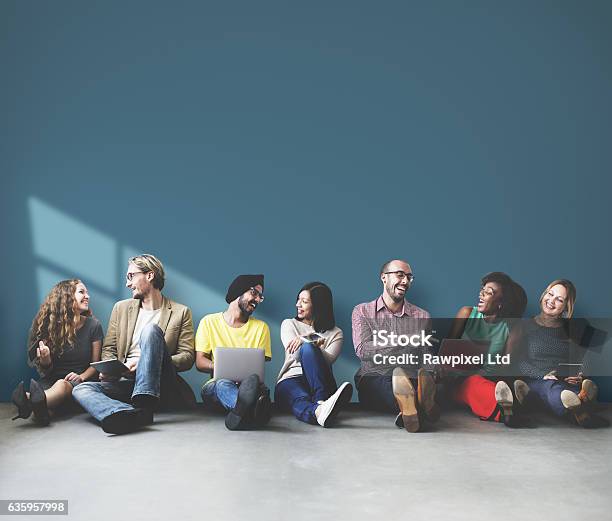 Diverse People Friendship Digital Device Copy Space Concept Stock Photo - Download Image Now