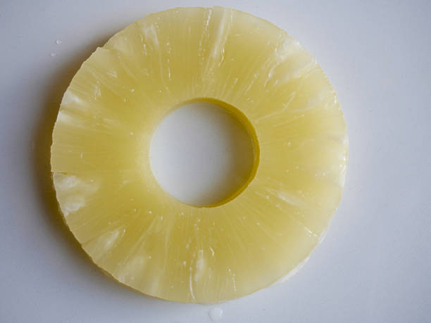 istock Sliced of pineapple on white background 635960978