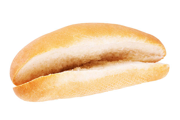 istock hot dog buns. Isolated on white background 635962992
