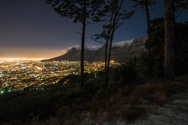 istock Cape Town city and Table Mountain at night 635969686