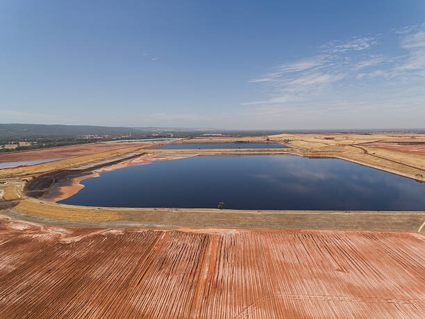 istock High Angle View of Tailing Pond and Surrounding Area 635970972