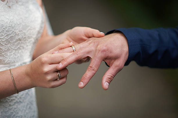 istock bride dress ring for groom on wedding ceremony 635972678