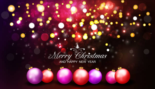 рождественский фон с абстрактными огнями бокех и рождеством ба - christmas backgrounds gift bow stock illustrations