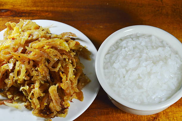 istock fried sweet pickled radish with egg and soft boiled rice 635973920
