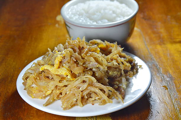 istock stir fried sweet pickled radish with egg and boiled rice 635974056