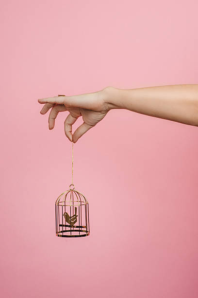 istock Woman holding golden birdcage 635974192