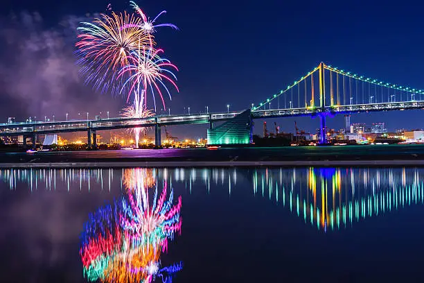 Taken from Harumi Pier: Rainbow Bridge and Fireworks