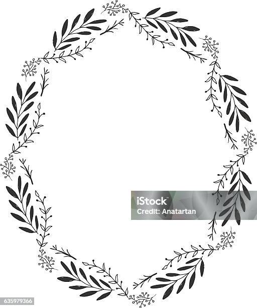 Oval Floral Frame Stock Illustration - Download Image Now - Ellipse, Border - Frame, Ornate