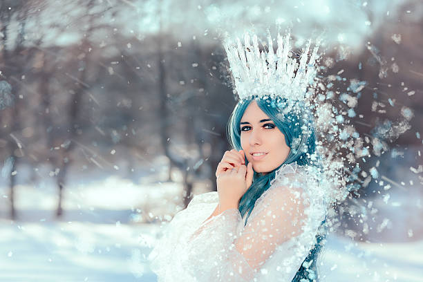 istock Snow Queen in Winter Fantasy Landscape 635981886