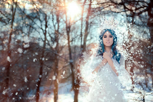 istock Snow Queen in Winter Fantasy Landscape 635981892