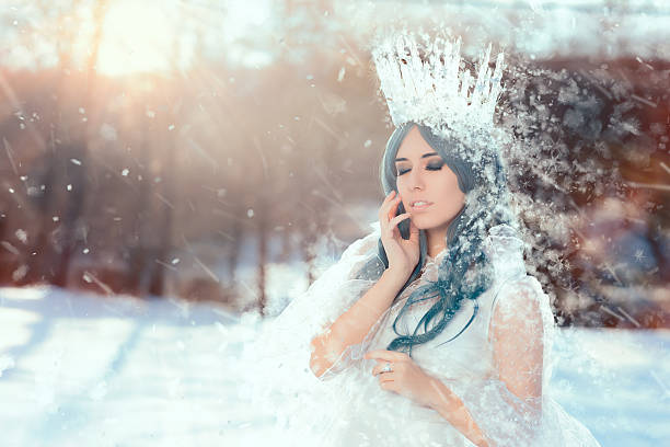 istock Snow Queen in Winter Fantasy Landscape 635981894