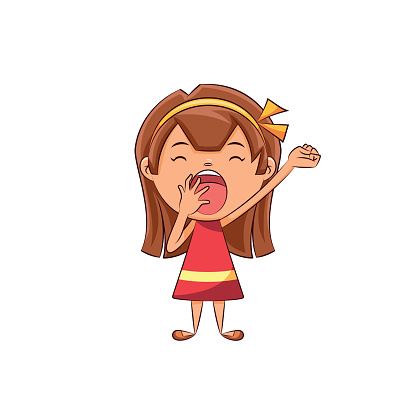 Girl Yawning Stock Illustration - Download Image Now - Child, Girls, Tired  - iStock