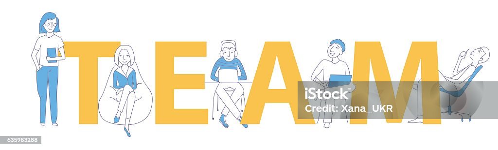 Team In Text Team Text Vector Concept Stock Illustration - Download Image Now ...