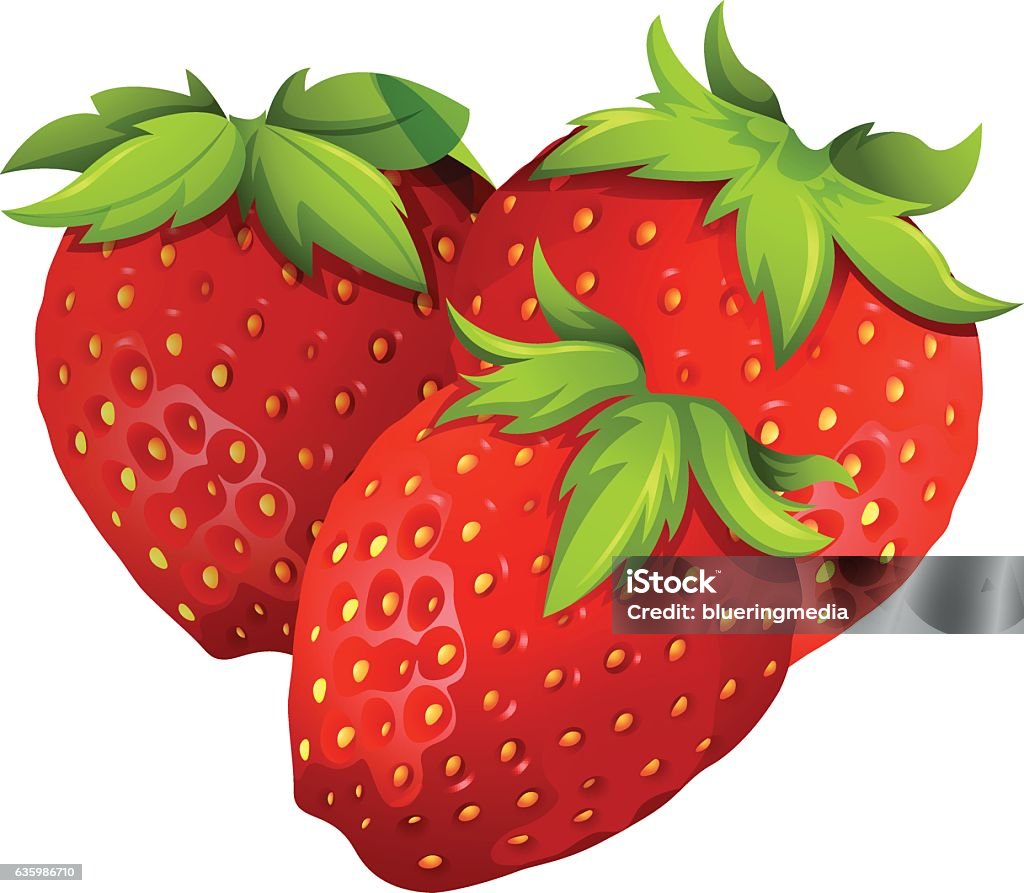 Fresh strawberries on white background Fresh strawberries on white background illustration Clip Art stock vector