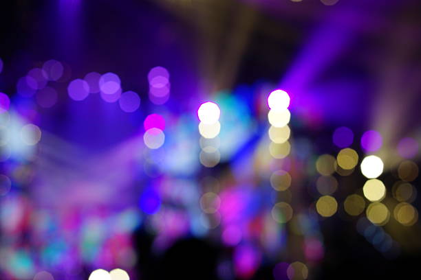 istock Defocused entertainment concert lighting on stage 635986860