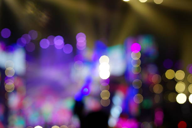 istock Defocused entertainment concert lighting on stage 635986944