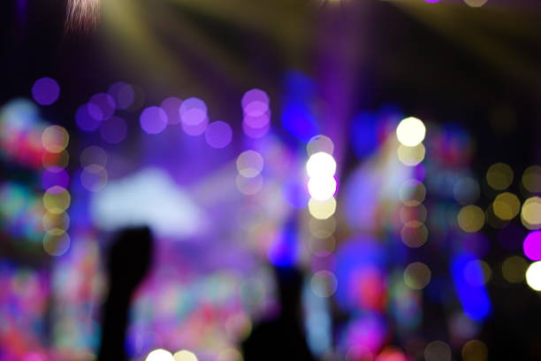 istock Defocused entertainment concert lighting on stage 635987332