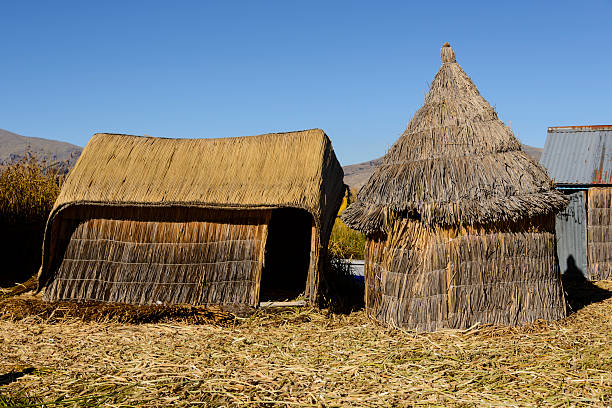 istock Traditional reed homes on the Uros Floating Islands, Peru 635987906