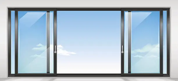 Vector illustration of Contemporary sliding door