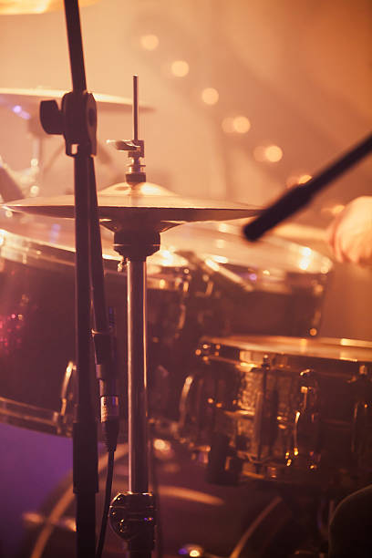 istock Live rock music background, drummer 635992366