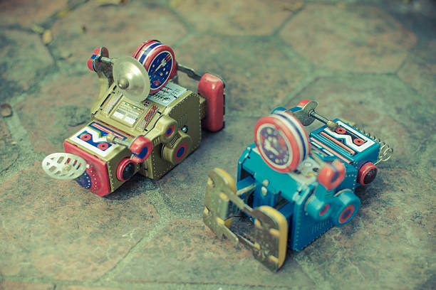 Old robot toy lost energy.