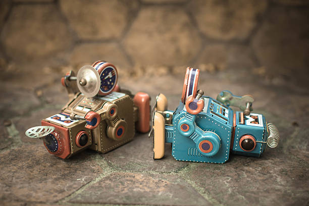 Old robot toy lost energy.