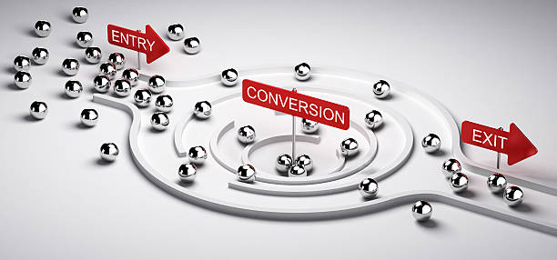 marketing-konvertierungstrichter - conversion funnel stock-fotos und bilder