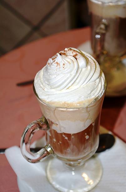 istock Cup of coffee with ice and whipped cream 635999048