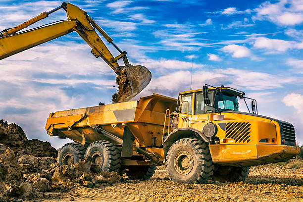 istock Dump truck in highway construction S3, Poland 636000066