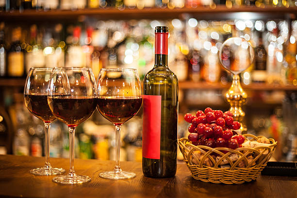 istock Red wine. Glass of wine. Bottle. 636001334