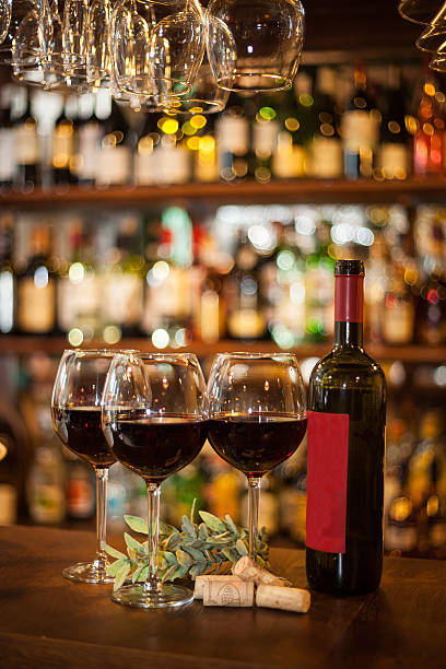 Red wine. Glass of wine. Bottle.