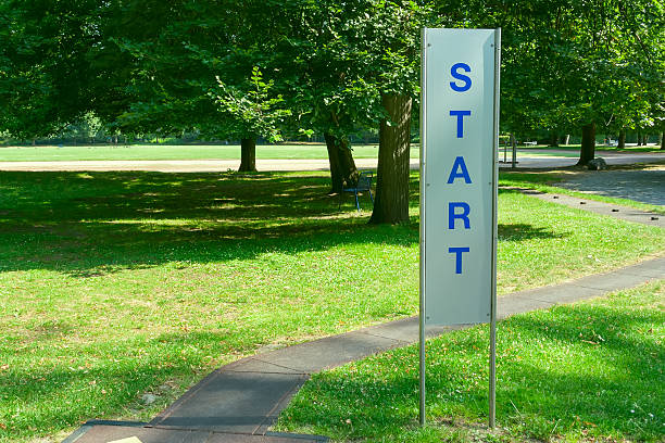 istock Bicycle and jogging track in the park 636002328