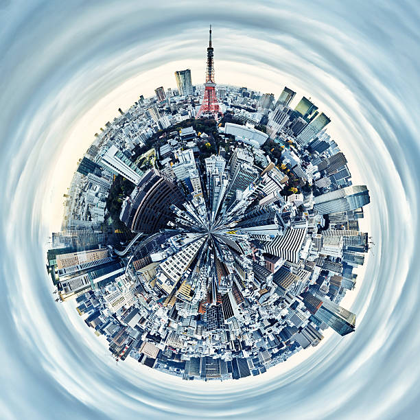 istock Planet Tokyo, Japan skyline on a tiny planet 636002596