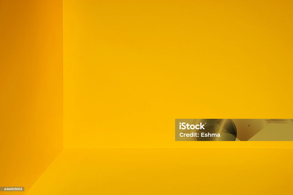 Yellow room corner Yellow room corner. Minimalist modern empty space concept Wall - Building Feature Stock Photo