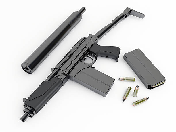 istock Model of the Russian compact tommy-gun 636003304